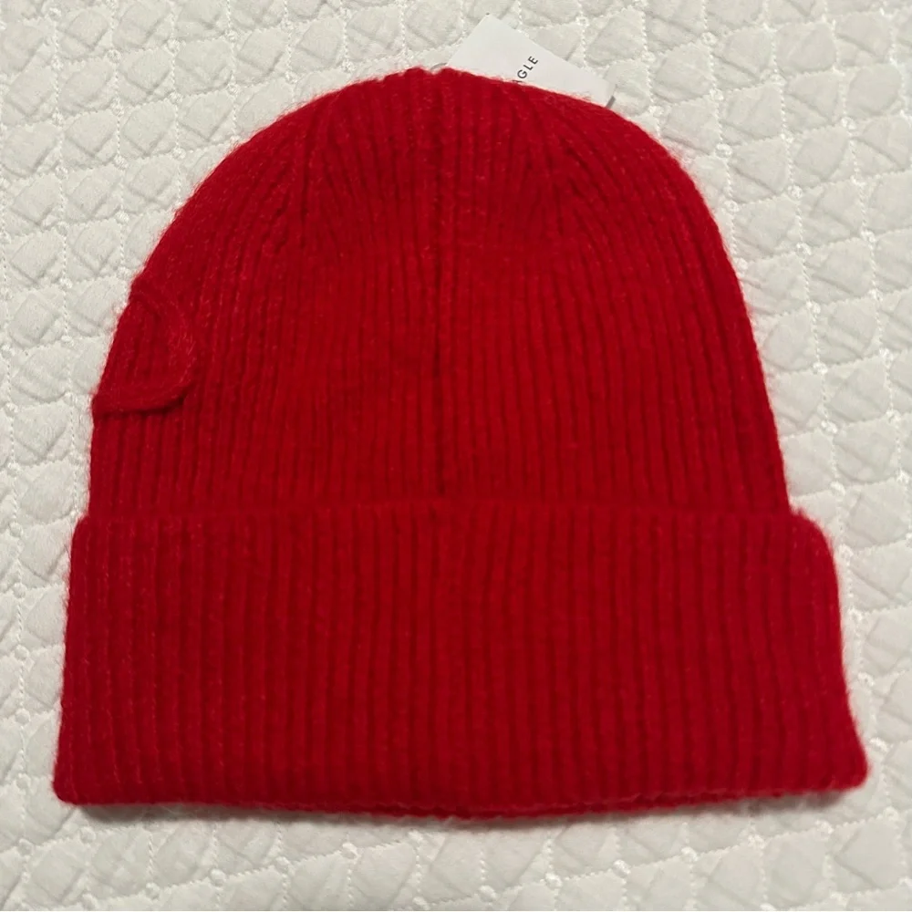 American Eagle Red Knit Bow Beanie